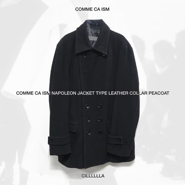 [XL]COMME CA ISM 꼼싸이즘 나폴레옹자켓 타입 레더에리 피코트