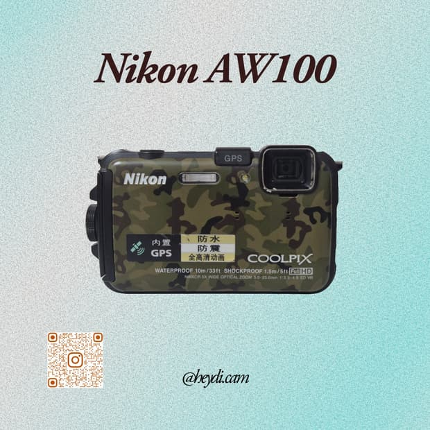 미품) 니콘 쿨픽스 aw100 카모플라쥬 Nikon aw100