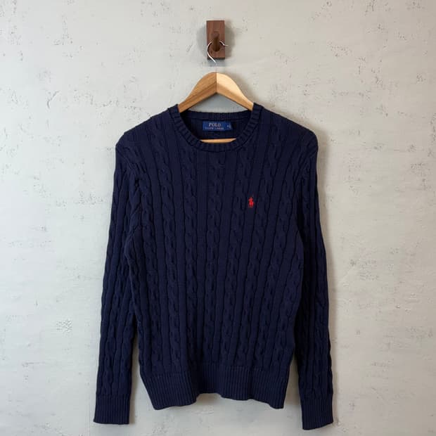폴로랄프로렌 케이블니트 네이비