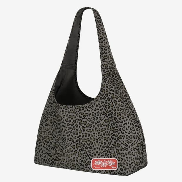카시코 Leopard Print Shoulder Bag Blue Gray