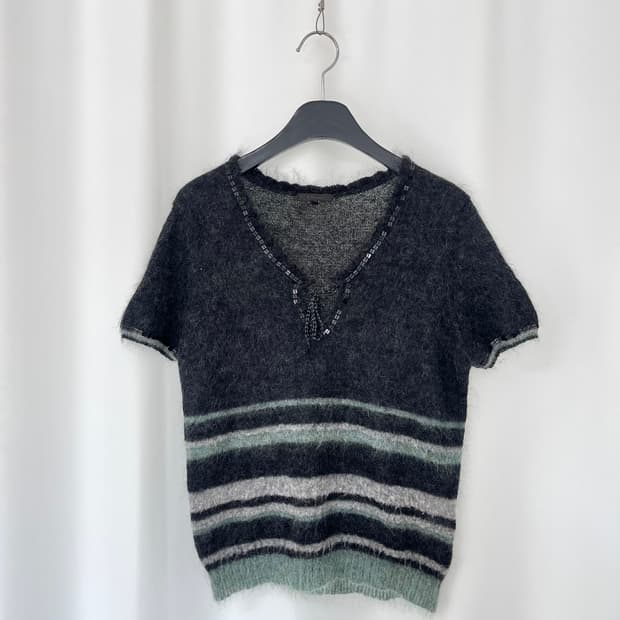 K.T KIYOKO TAKASE mohair blend knit top 