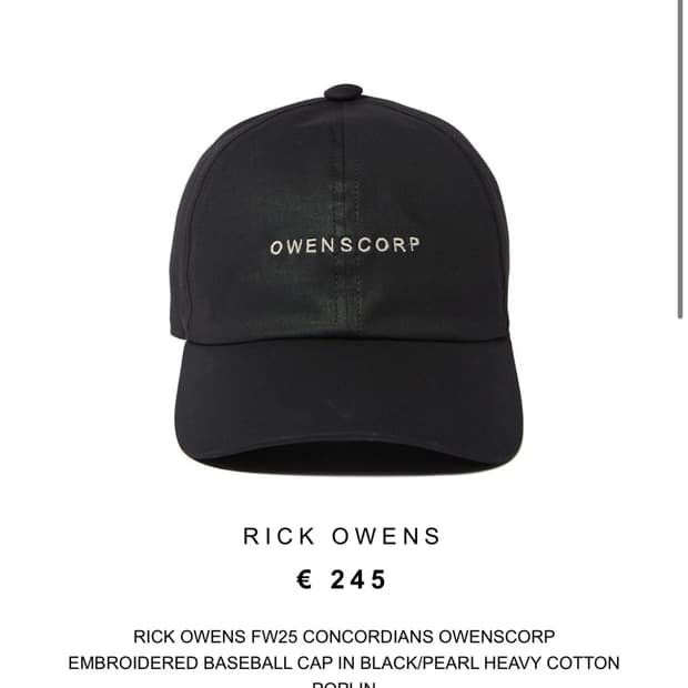 릭오웬스 25fw 모자 (거의새상품)