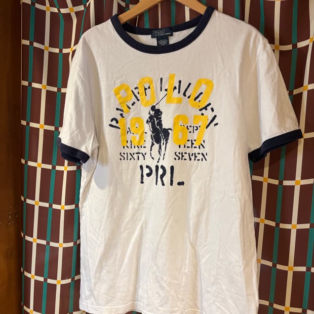 폴로 랄프로렌 링거 티셔츠 화이트 프린팅