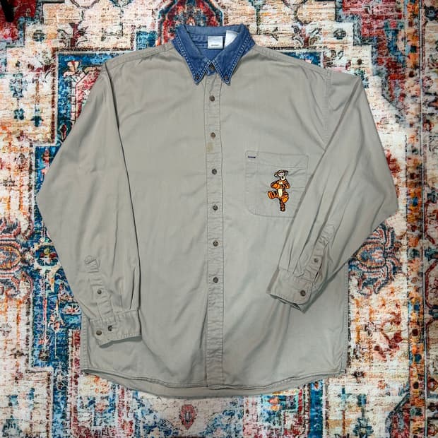 [2XL] 90s 디즈니 티거 패치 워크자켓