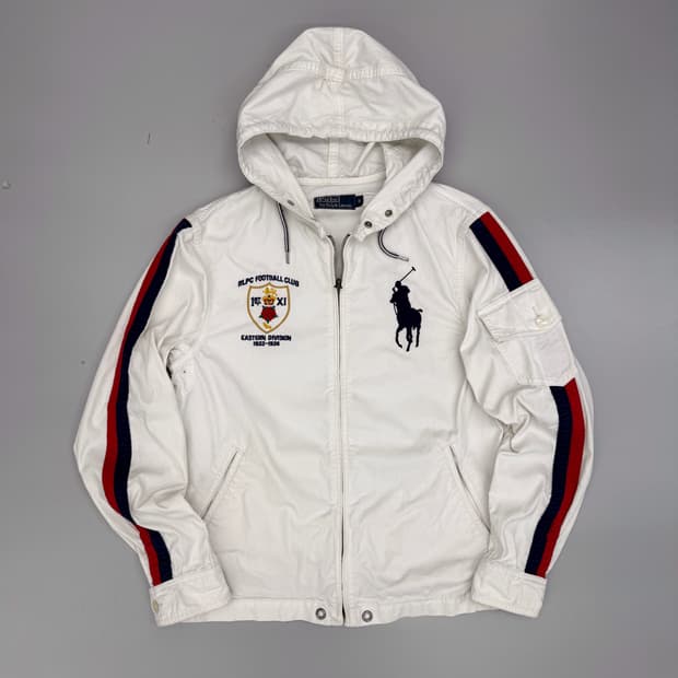 폴로 랄프로렌 00‘s 화이트 빅포니 코튼 후드 자켓
