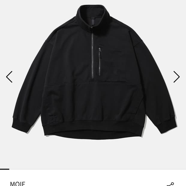 MOIF AW25 배기 하프집업 블랙 1사이즈