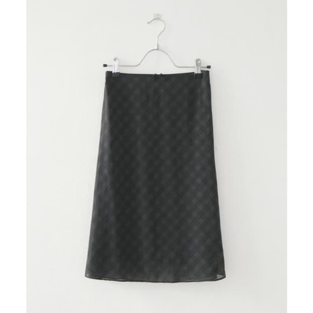 에프터먼데이 check shiffon skirt 차콜