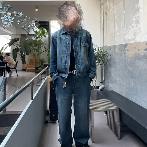 BON 트러커 데님 셋업 블루 105 새상품