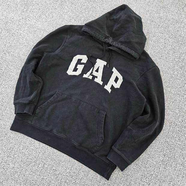 [M] GAP 갭 기모 블랙 후드티 0102YH1