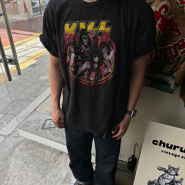 KISS 밴드 그래픽 티셔츠