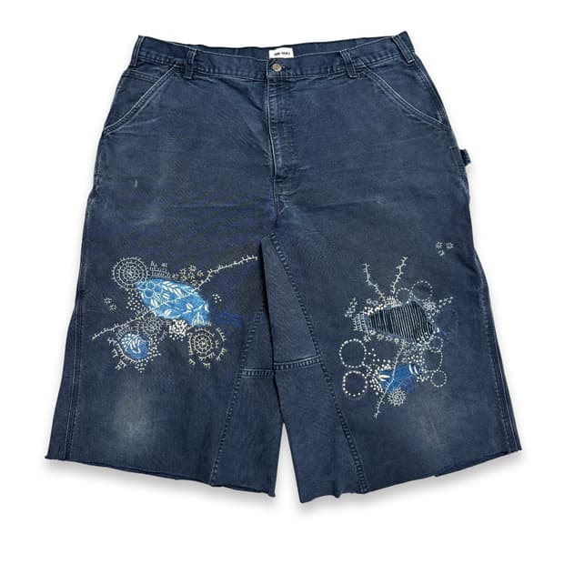 Carhartt Boro Sashiko Distressed Shorts