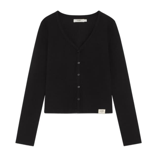 글로니 G 클래식 브이넥 가디건 블랙