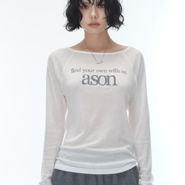 애즈온 레터링 롱슬리브 화이트