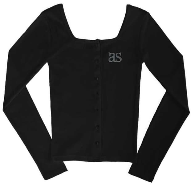 애즈온 시실리 버튼 가디건 블랙 SICILY BUTTON CARDIGAN