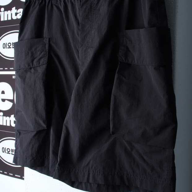 (L-XL) 유니클로 반바지 팬츠 카고 밴딩 나일론 블랙-P10479