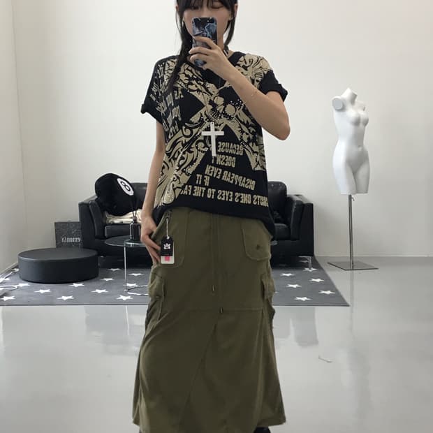 Jpn punk skull cubic t-shirts