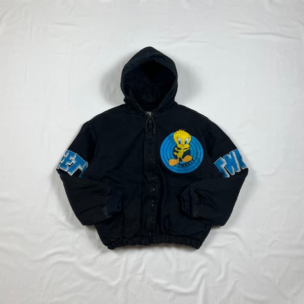 90‘s 루니툰즈 looney tunes 트위티 카툰 후드자켓