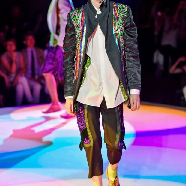 꼼데가르송 옴플 18SS 스팽글 도킹 오버 셔츠