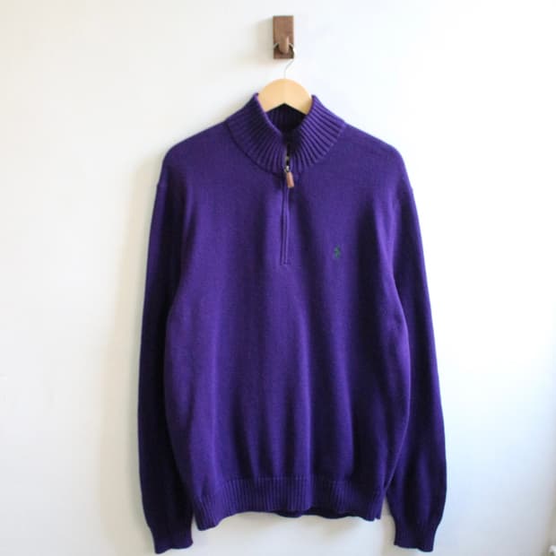 폴로 1/4 집업 니트