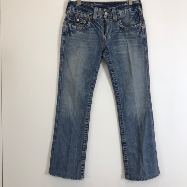 트루릴리전 빌리 백자수패치 부츠컷 청바지 [31인치]