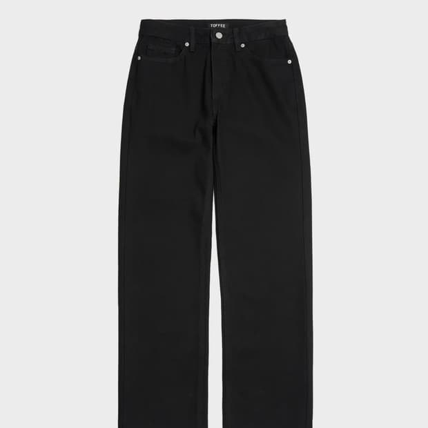 토피 와이드 데님 팬츠 (BLACK)