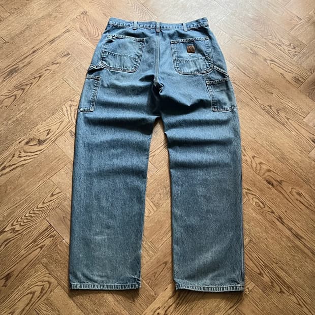 [36]칼하트 USA 덩가리핏 빈티지 워싱 싱글니 카펜터 워크 데님 팬츠