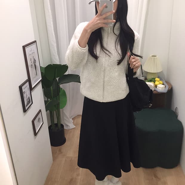 여성 유니클로 양털 후리스집업 90