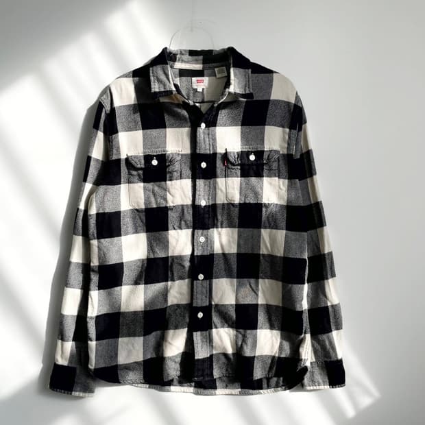 F1 리바이스 체크 패턴 플란넬 셔츠 L사이즈