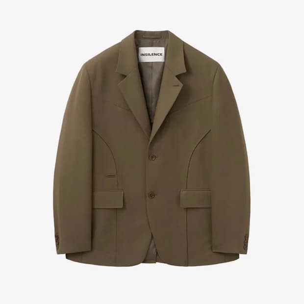 (L) 인사일런스 커브드 라인 울 블레이저 MOCHA