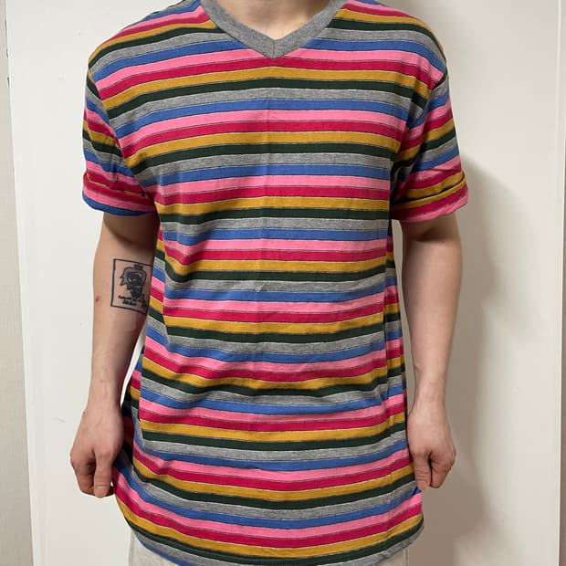 JAPNESE VINTAGE STRIPE SHORT SLEEVE