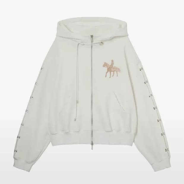 2000아카이브스 year of horse hoodie 후드집업 아이보리