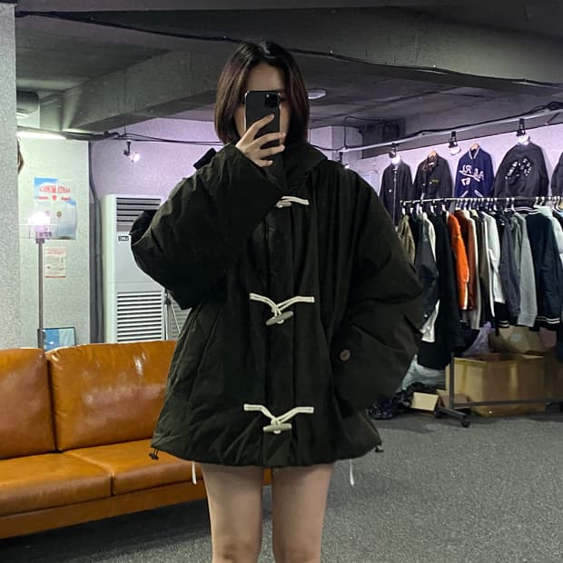 키뮤어 립스탑 더플 패딩 점퍼 B2734