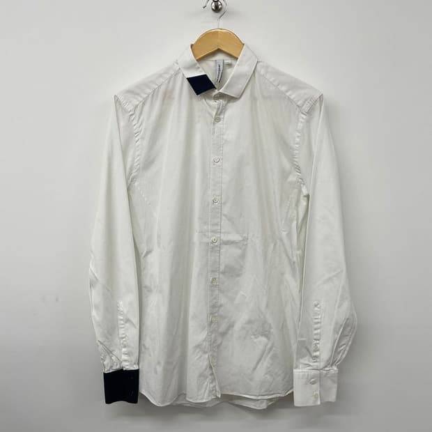 닐바렛 스키니핏 배색 코튼 셔츠 PN9755