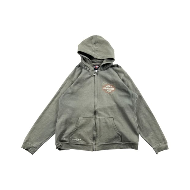 할리 데이비슨 카키 컬러 후드집업