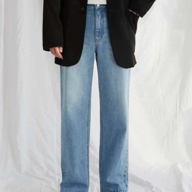 가먼트레이블 GL Wide Jeans - Mid Blue S