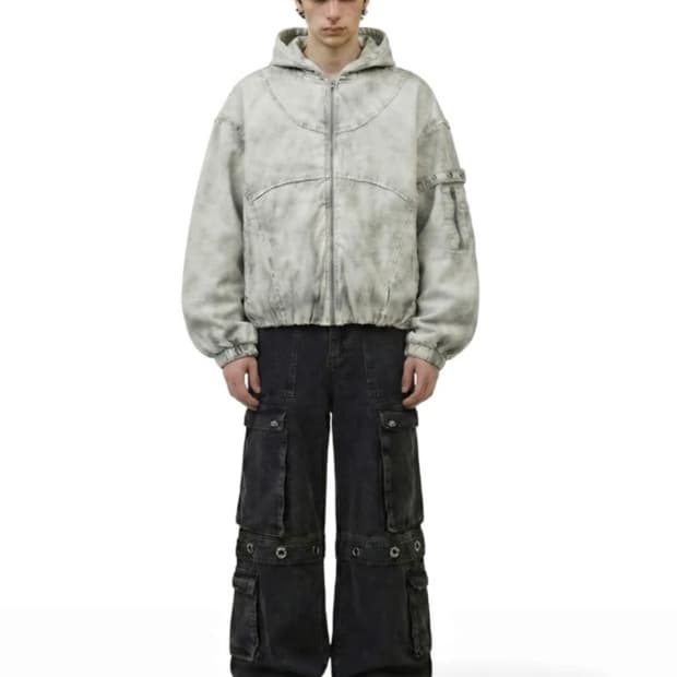 아일렛 카고 데님 팬츠