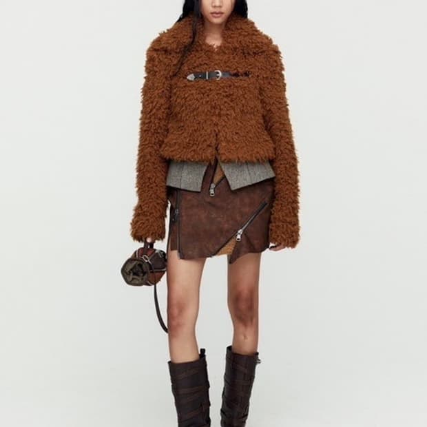 앤더슨벨 퍼자켓 (GOLDIE FAUX FUR CARDIGAN)