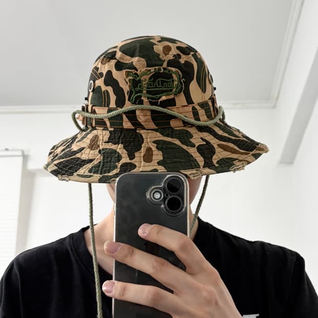 본더치 카모 정글모 버킷햇