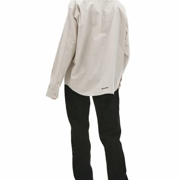 발렌시아가 유니섹스 베이지 오버핏 코튼셔츠 