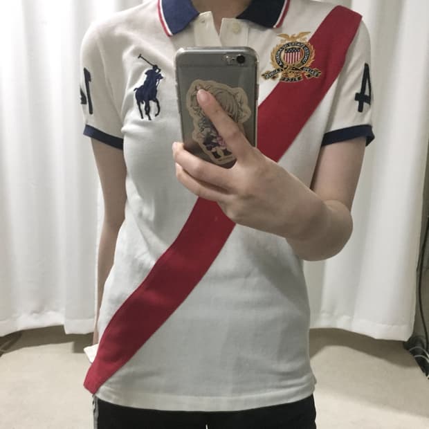 폴로 랄프로렌 치프키프 화이트 레드 포인트 빅포니 카라 반팔 티