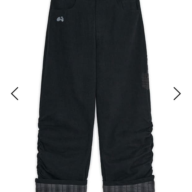 (S) 허그유어스킨 체크 롤업 코튼 팬츠 블랙