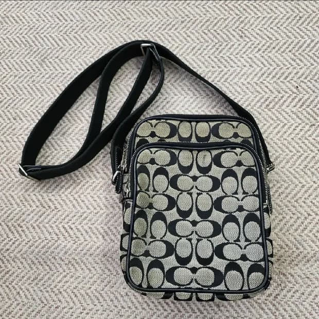 COACH 코치 4270 시그니처 캔버스  가죽 크로스 바디 백 숄더백