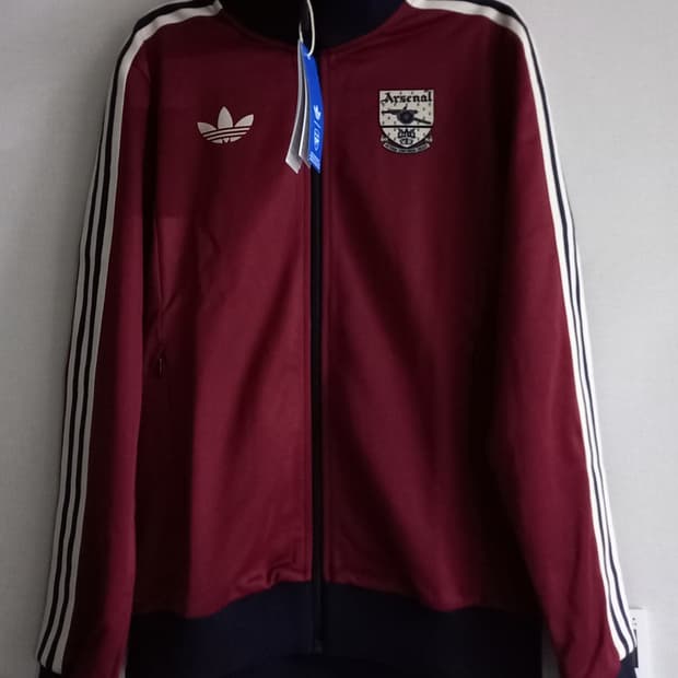 아디다스 희귀 아스날 버건디 트랙탑 저지 져지집업 95/M