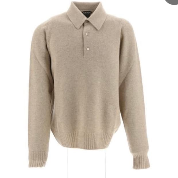 [50] 톰포드 베이지 캐시미어 폴로 니트