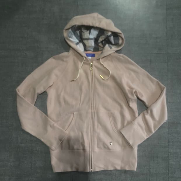 Burberry 버버리 핀터깔y2k 체크패턴 후드집업 인디핑크