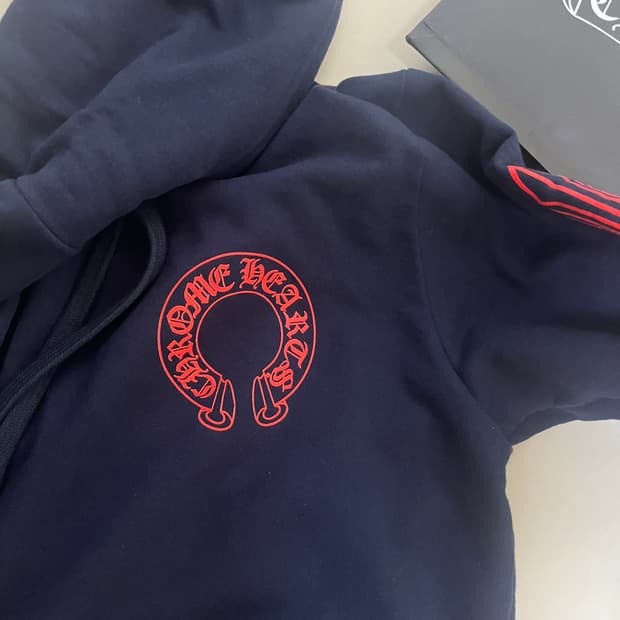 크롬하츠 홀스슈 플로랄 후드 네이비