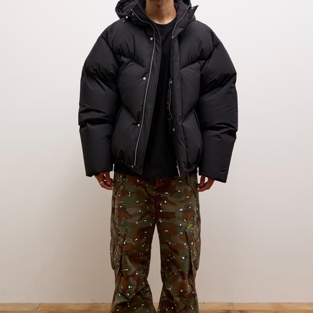 애프터프레이 쉘후디 푸퍼다운 재킷 블랙