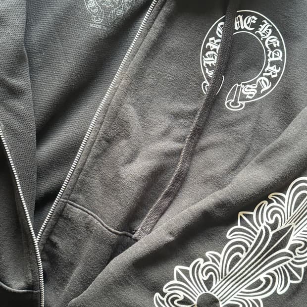 크롬하츠 홀스슈 플로랄 헤비웨이트 후드 집업 L 라지