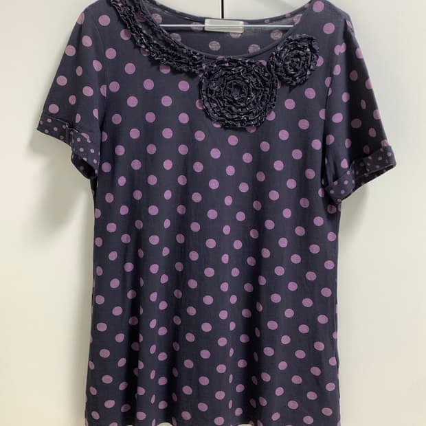 Tenacity 테나시티 빈티지 아플리케 도트 반팔