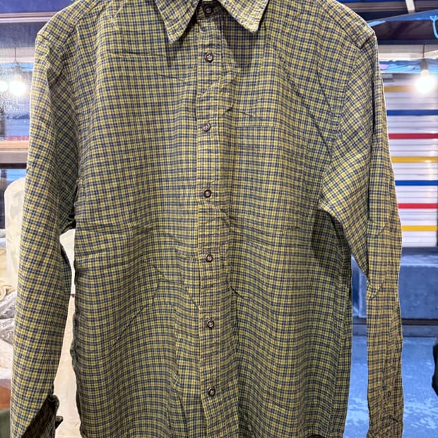 갭 그린 깅엄체크 셔츠